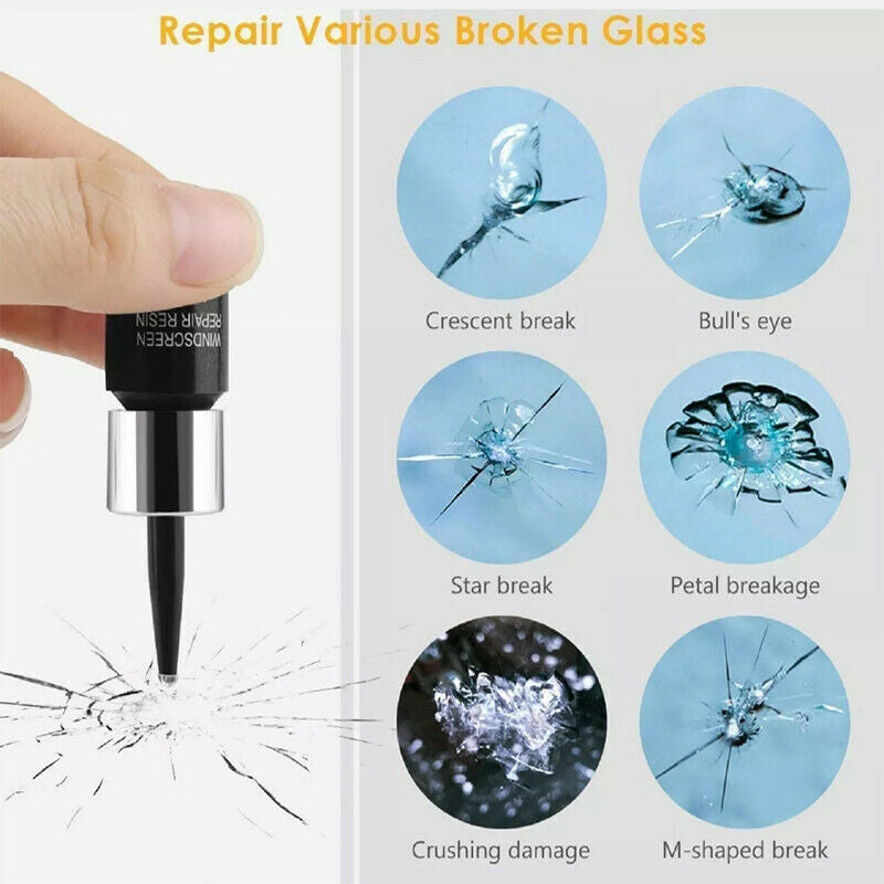 5 Pack White Auto Glass Nano Repair Fluid Car Windshield Resin Crack Tool Kit