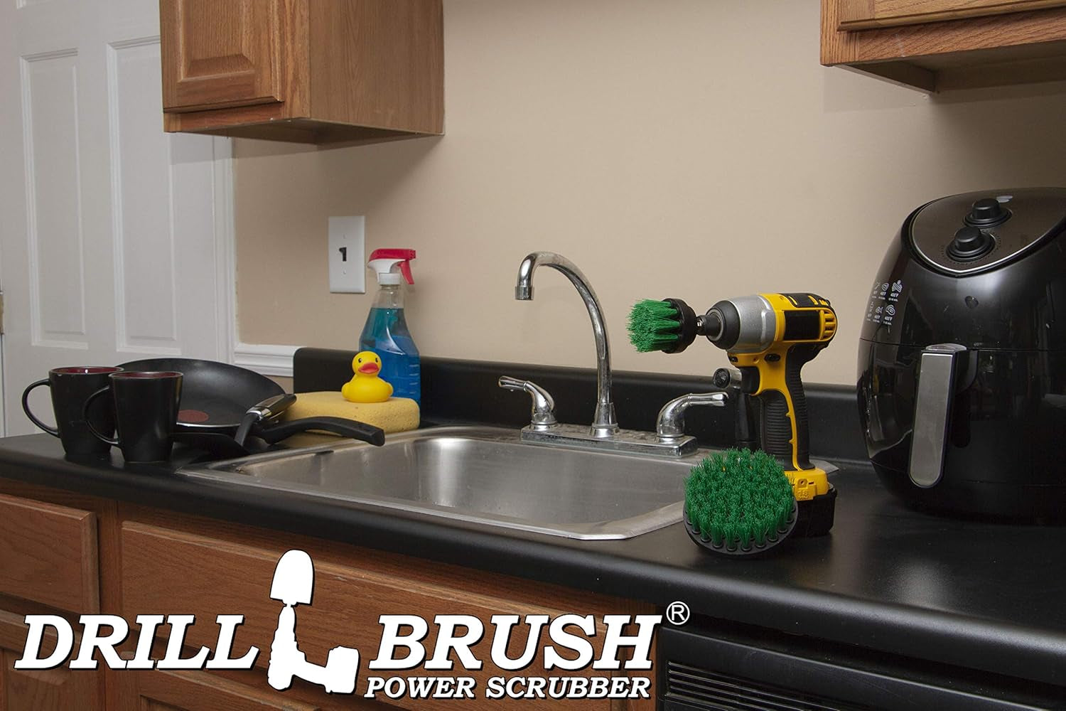 Drill Brush Kitchen Cleaning Supplies - Brush for Drill Oven Cleaning - Home Cleaning Brushes - Drill Brush Microwave Scrubber Set - Kitchen Sink Drill Scrub Attachment - Pots and Pans Cleaning Tools