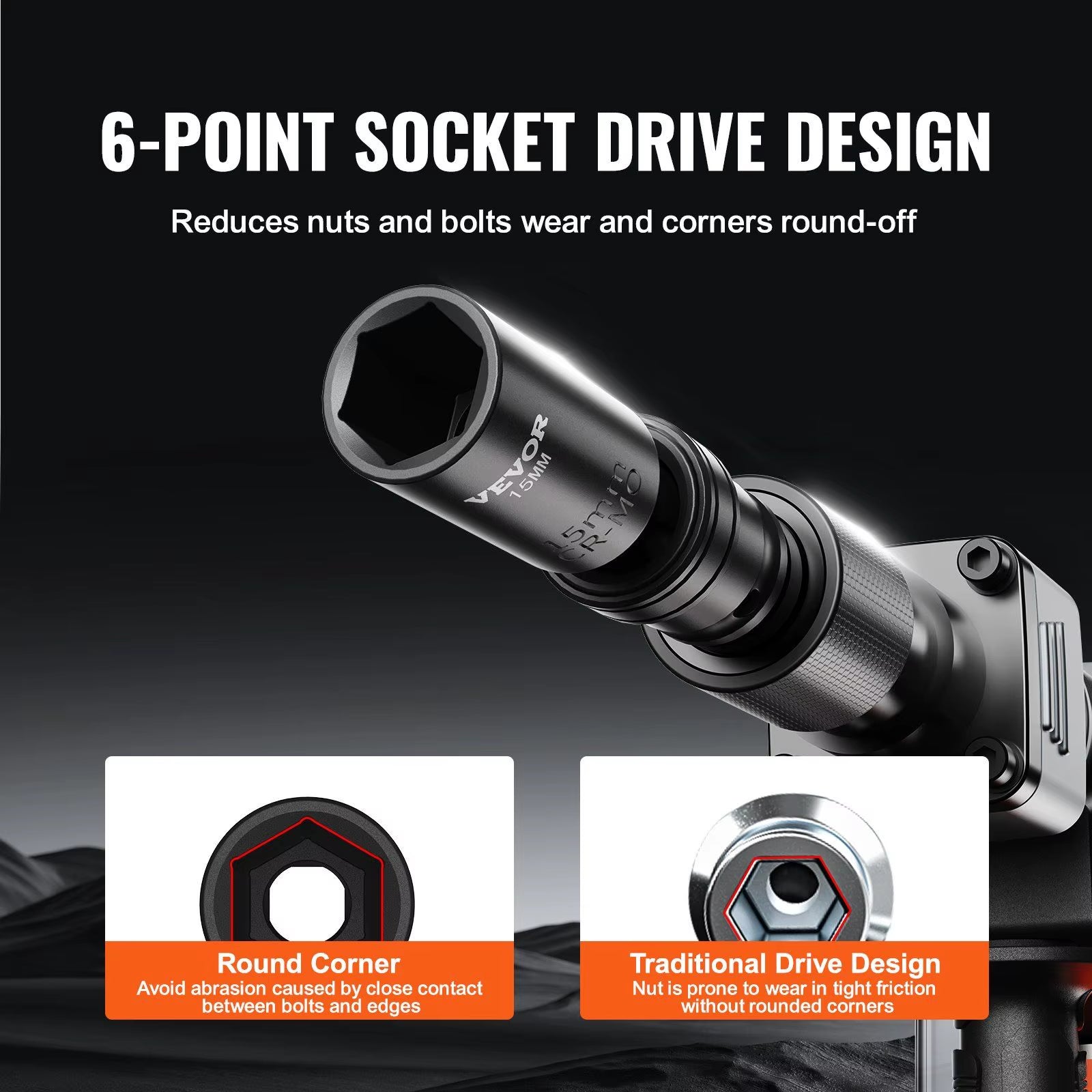 DB Wholesale 360 Degree Swivel Impact Socket Set 14Pcs 6-Point 3/8In Drive DIY Grade CR-V Material Chrome Finish Customizable OEM