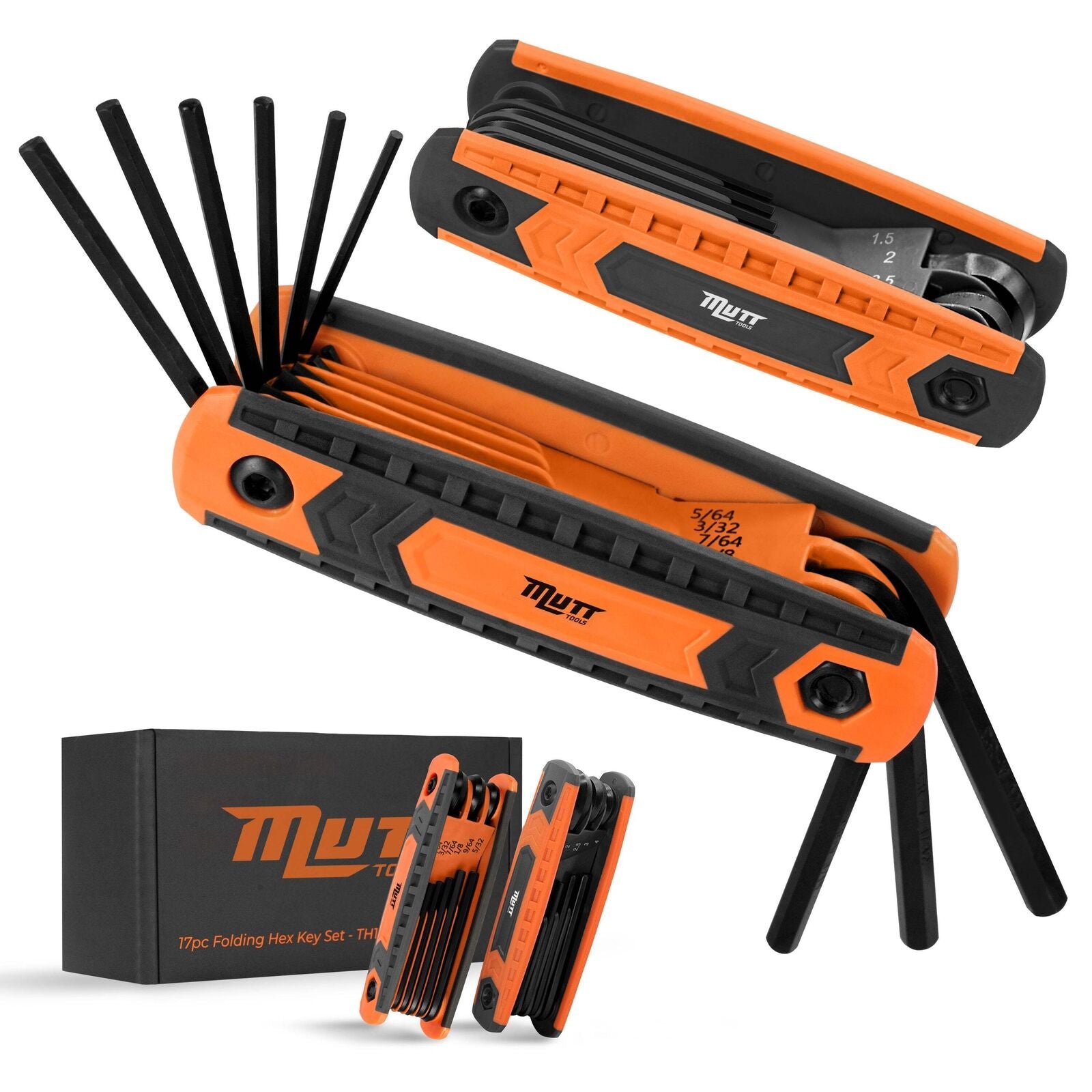 17Pc Folding Allen Wrenches Sets | Includes Metric and SAE Hex Key Sets