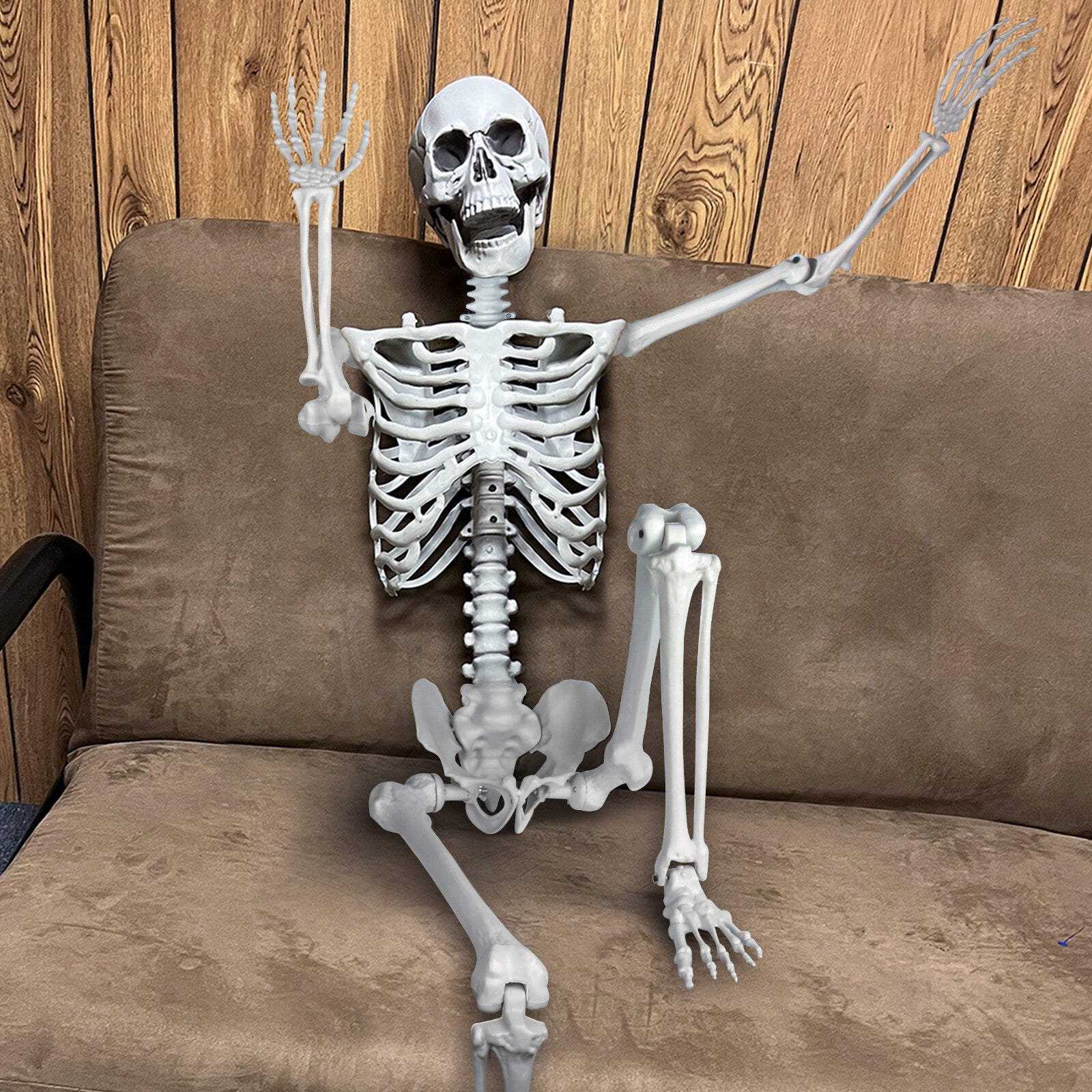 5.5FT Halloween Life Size Skeleton 66" Realistic Posable Human Hanging Skeleton