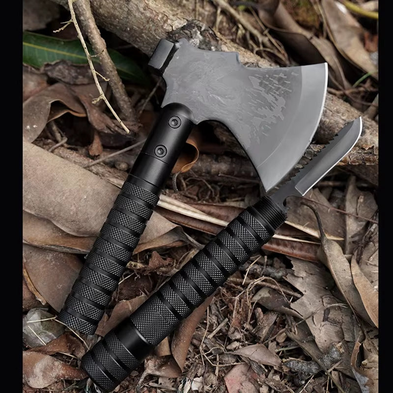 Outdoor Camping Survival Axe Aluminum Handle Steel Metal Head First Aid Detachable Multifunction Hunting Hiking Tactical Axes