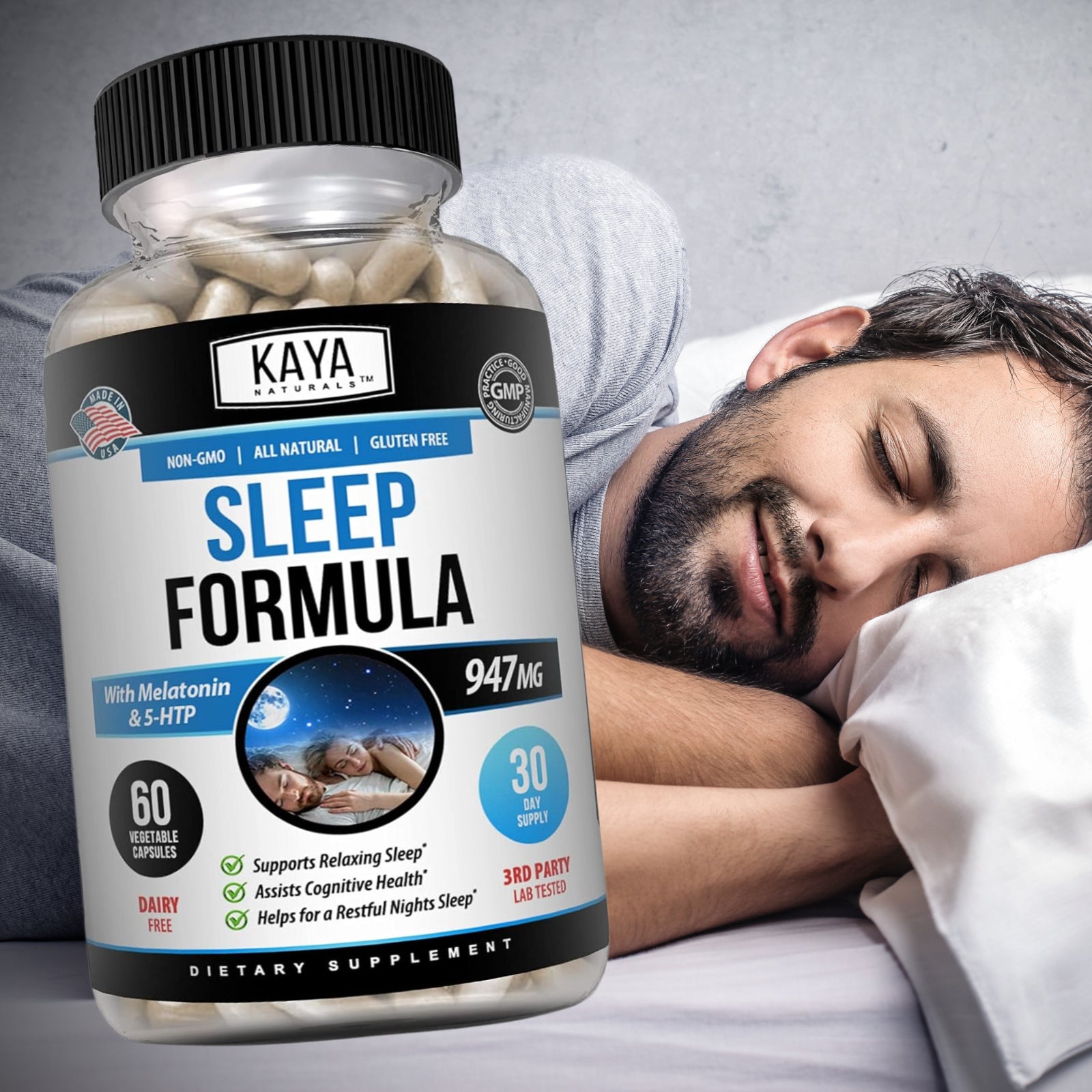 Deep Sleep Formula 60Ct, Fall Asleep & Stay Asleep, Melatonin Sleeping Aid