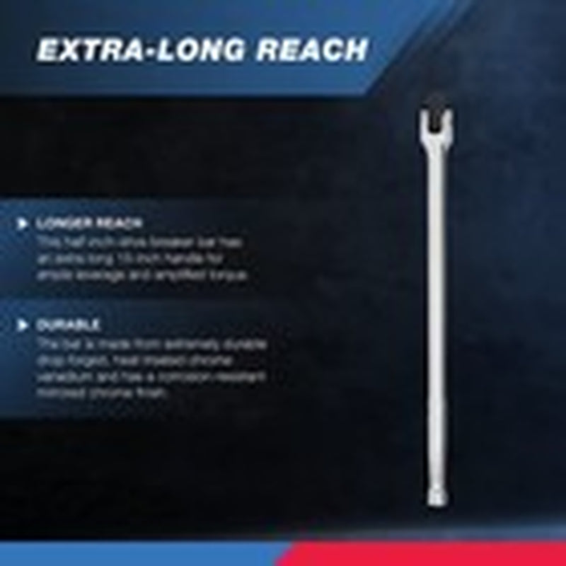 1/2 Inch Drive Breaker Bar Tool for Socket Wrench Cr-V Steel 24 Long Handle