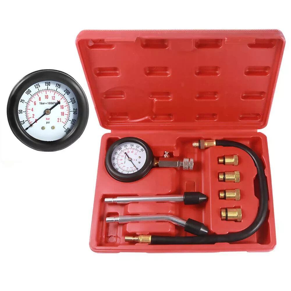 Engine Cylinder Compression Gauge Tester Kit Gas Engine Diagnostic Testing Tool.