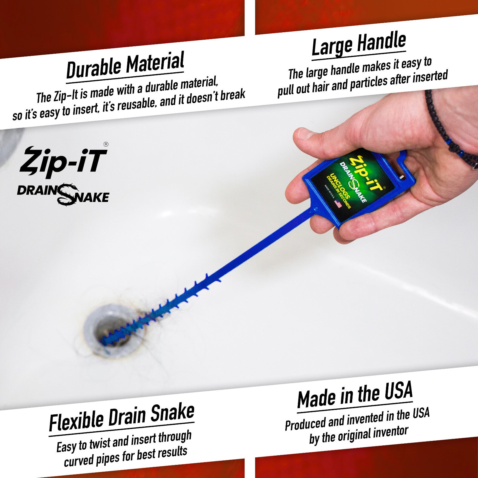 ZIP-IT BARBED PLASTIC Clog Removal Drain Snake Cleaner (12 PK)